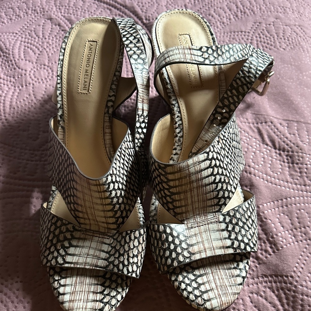 ANTONIO MELANI Snakeskin Patterned Women's Sandals